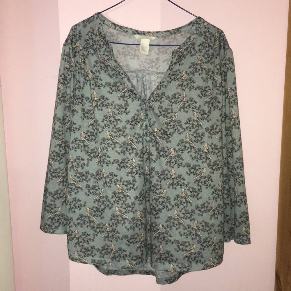 H&M CUTE 3/4 SLEEVE TOP W/ PRINT